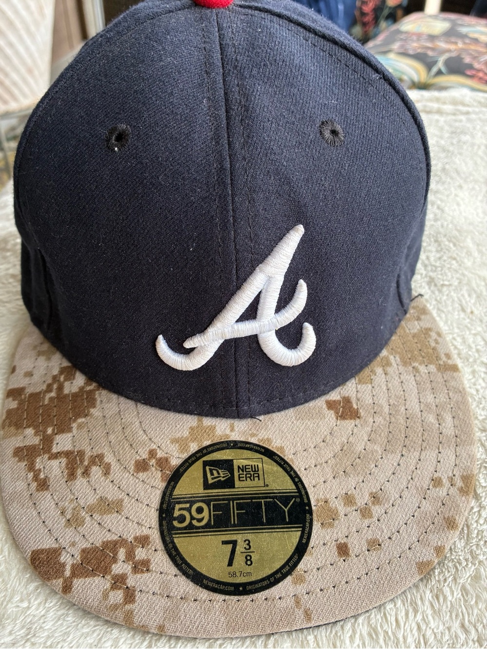 Atlanta Braves New Era Camo Bill Armed Forces On-Field 59FIFTY Fitted Hat 7-3/8